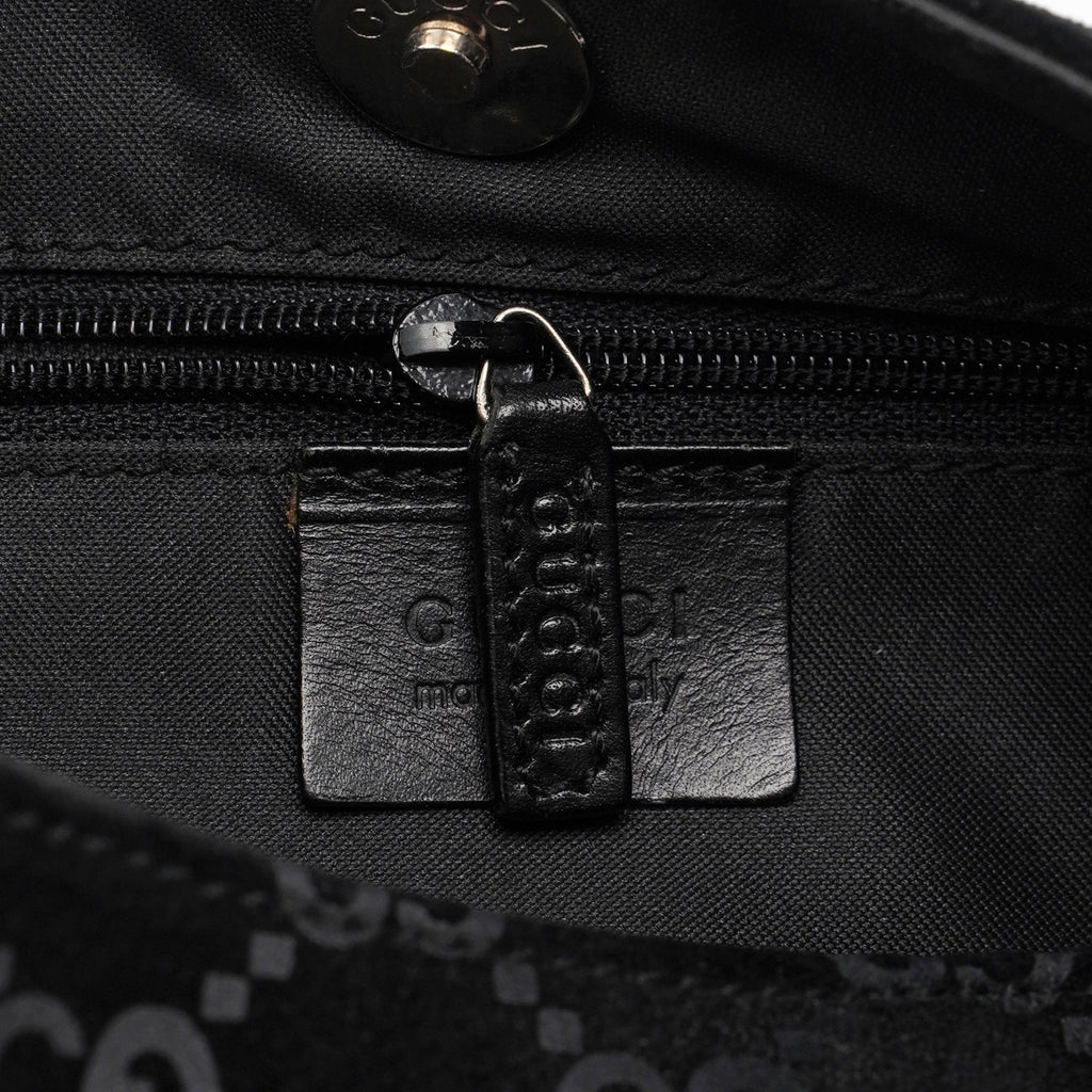 1997 Black Suede GG Shoulder Bag