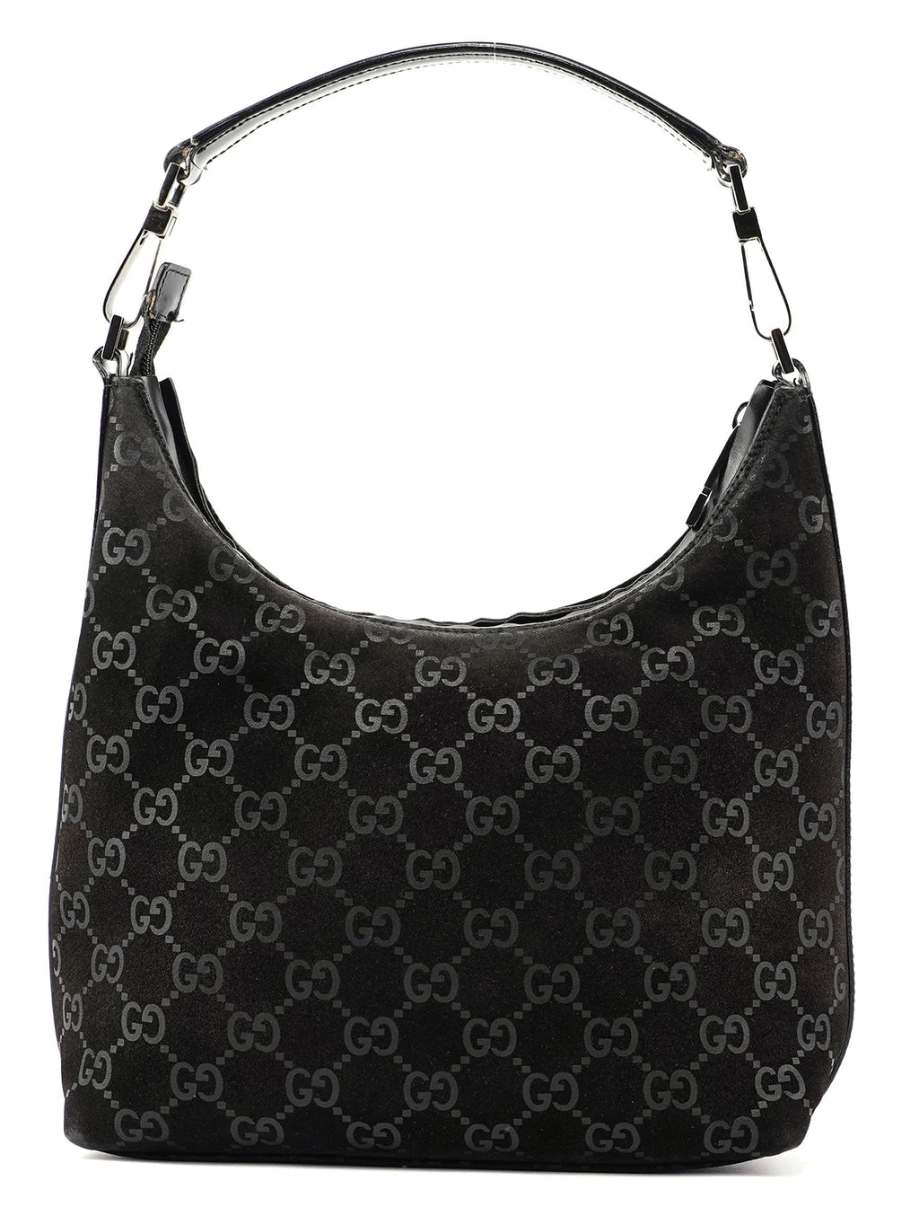1997 Black Suede GG Shoulder Bag