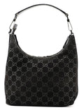 1997 Black Suede GG Shoulder Bag