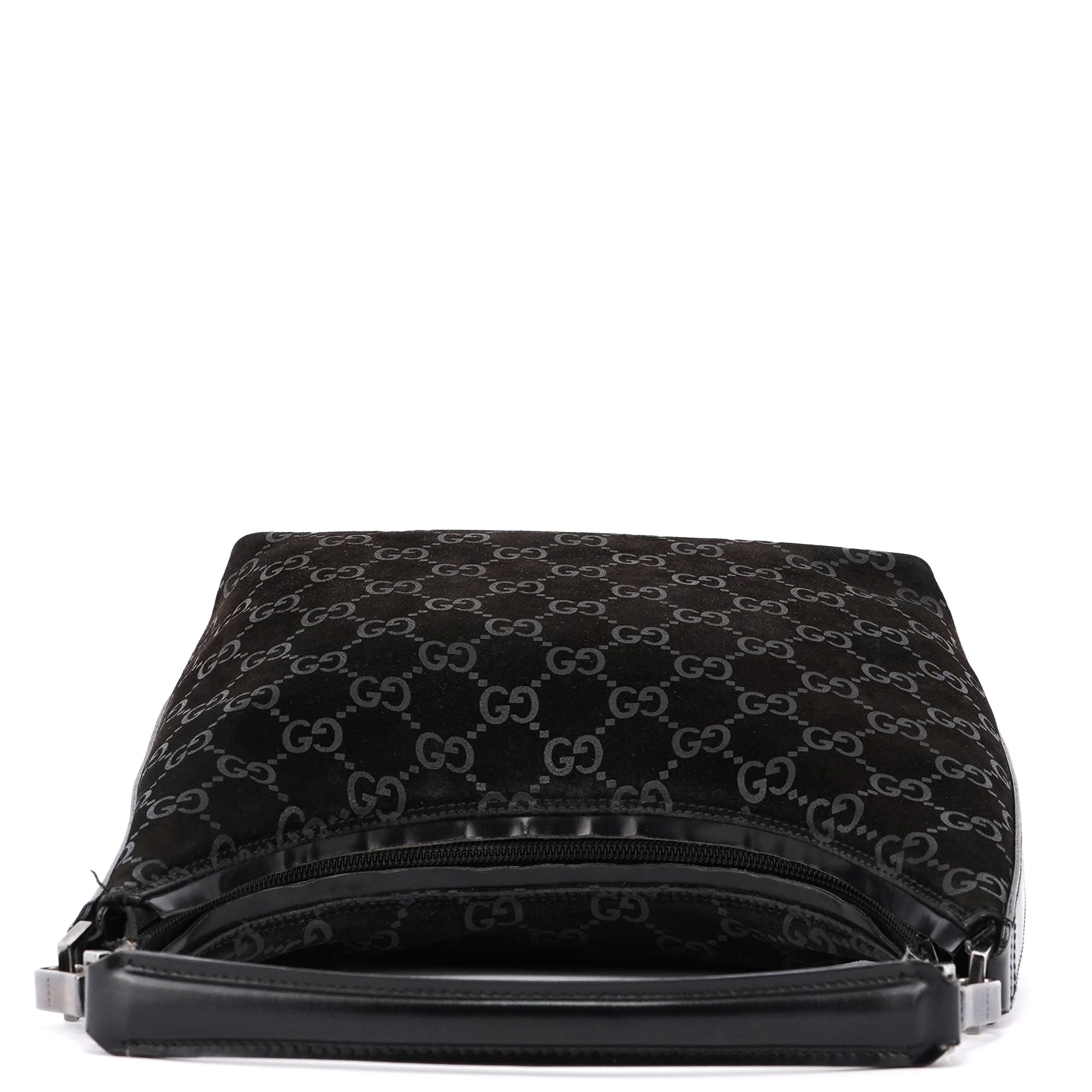 1997 Black Suede GG Shoulder Bag