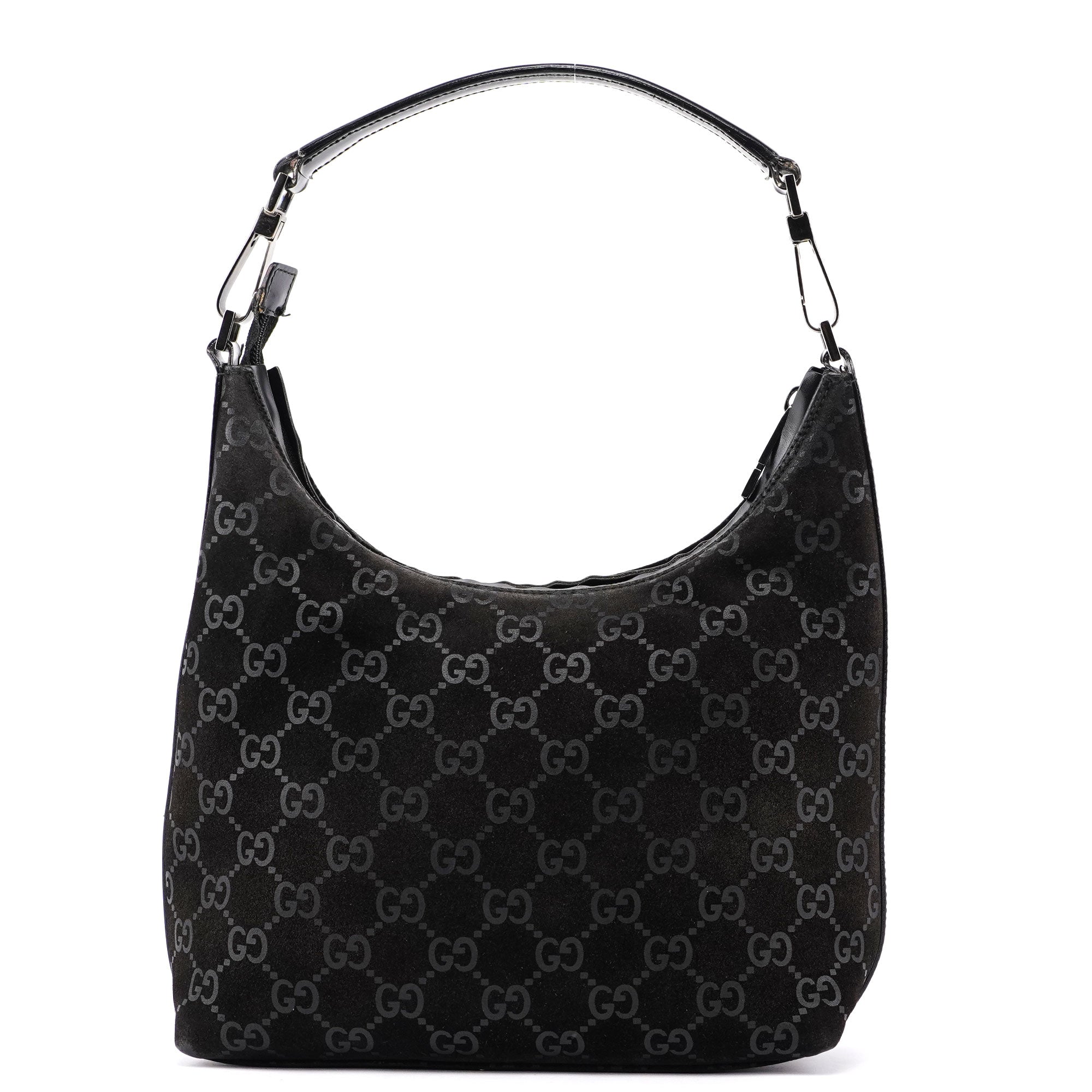 1997 Black Suede GG Shoulder Bag