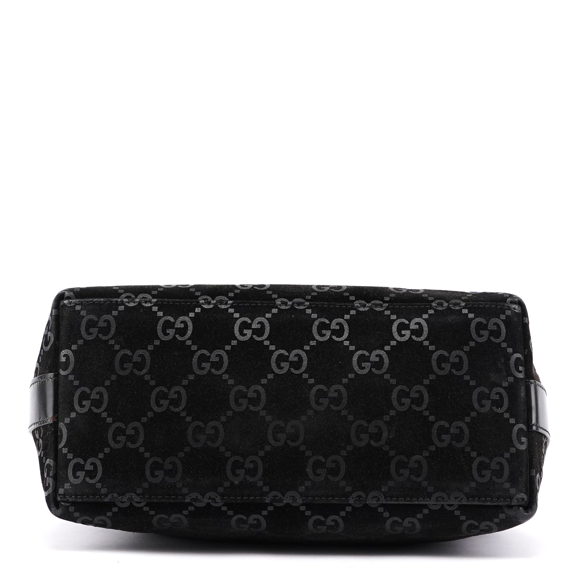 1997 Black Suede GG Shoulder Bag