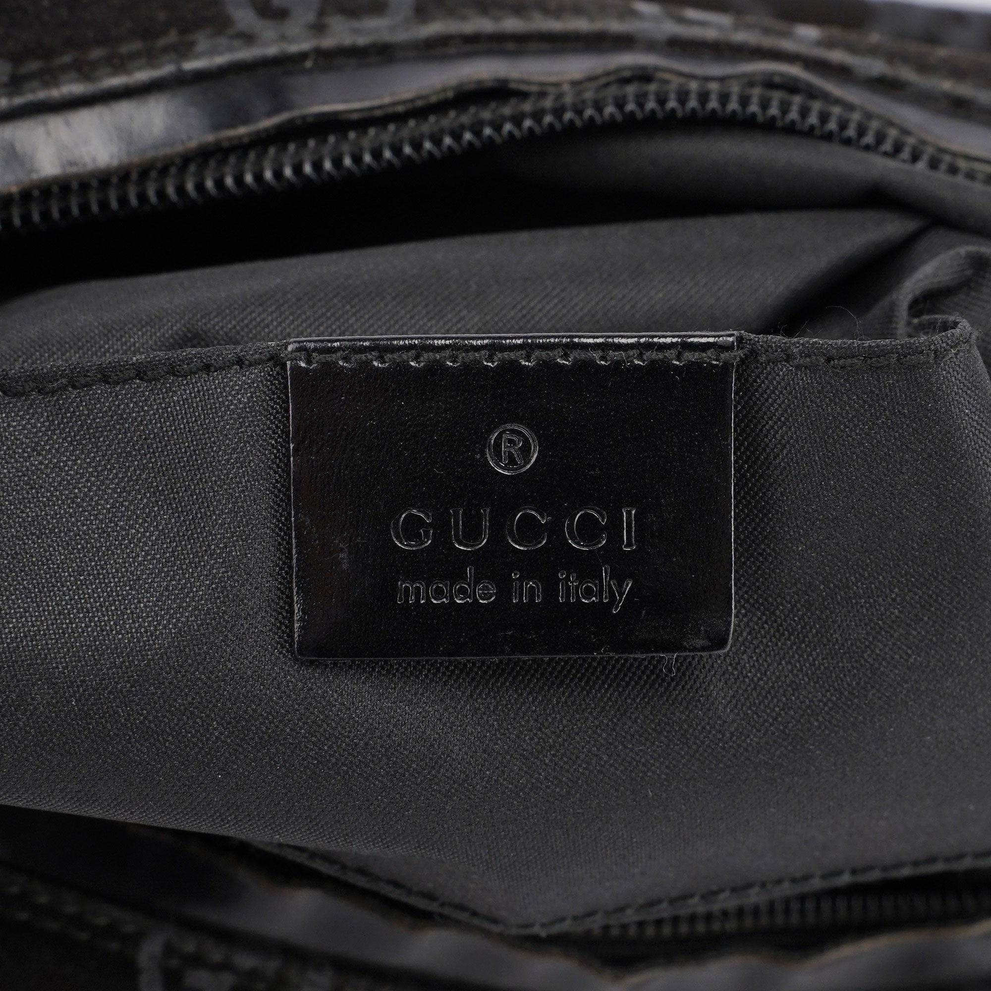1997 Black Suede GG Shoulder Bag