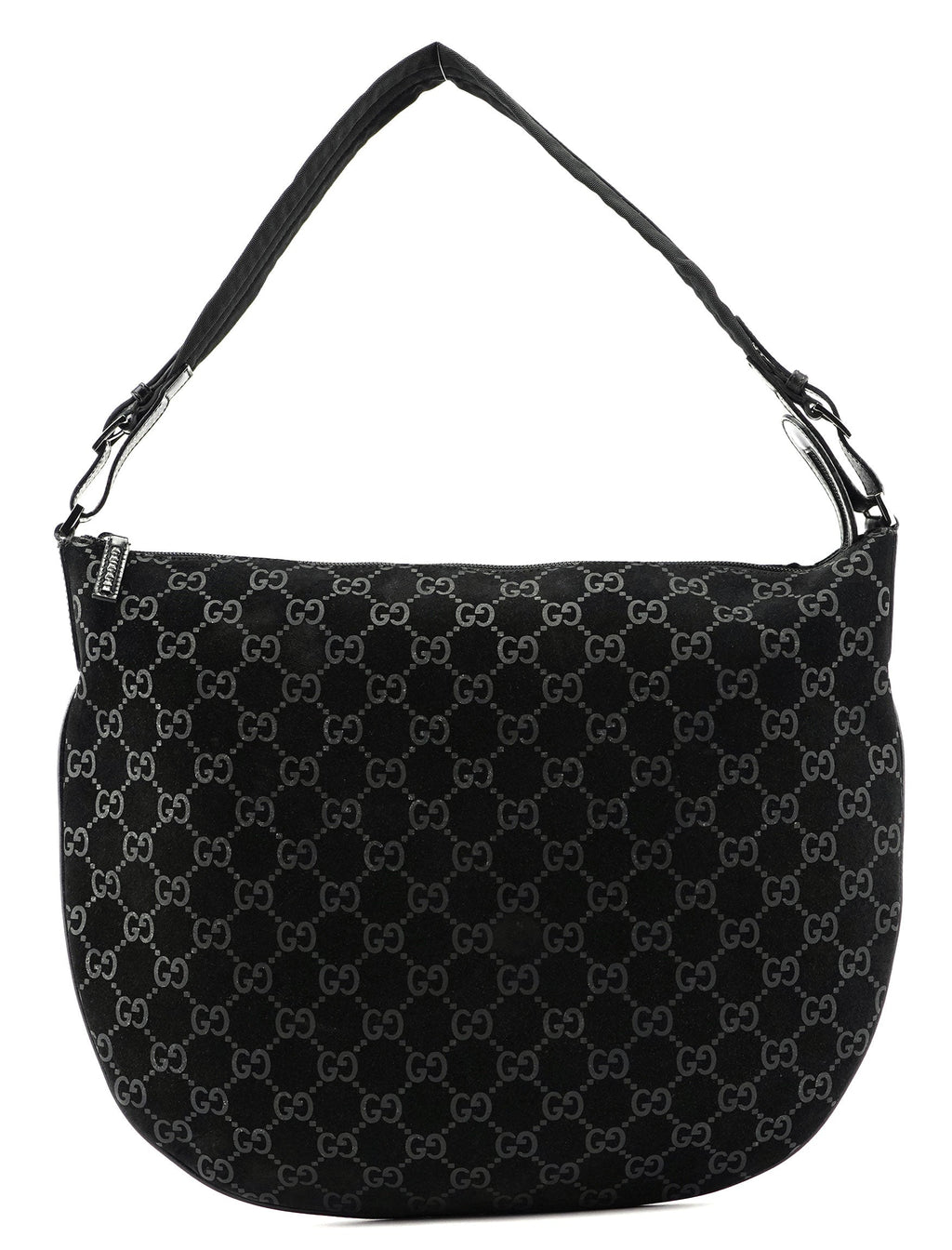 1997 Black Suede GG Shoulder Bag