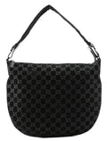 1997 Black Suede GG Shoulder Bag