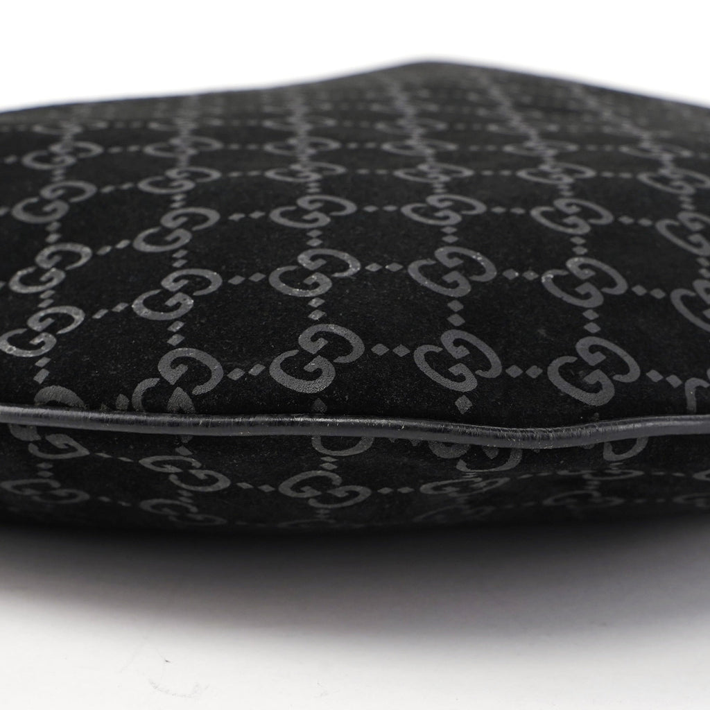 1997 Black Suede GG Shoulder Bag