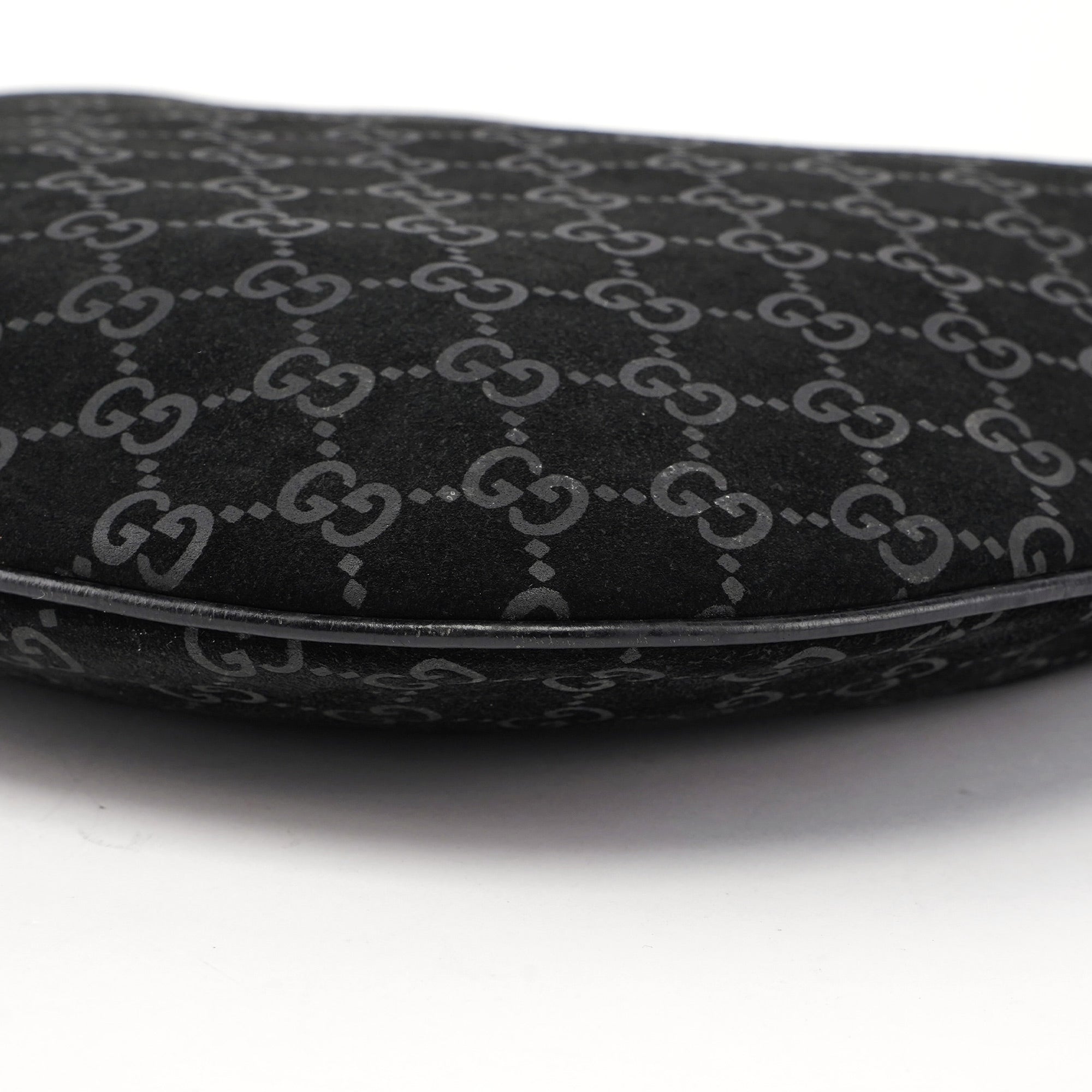 1997 Black Suede GG Shoulder Bag