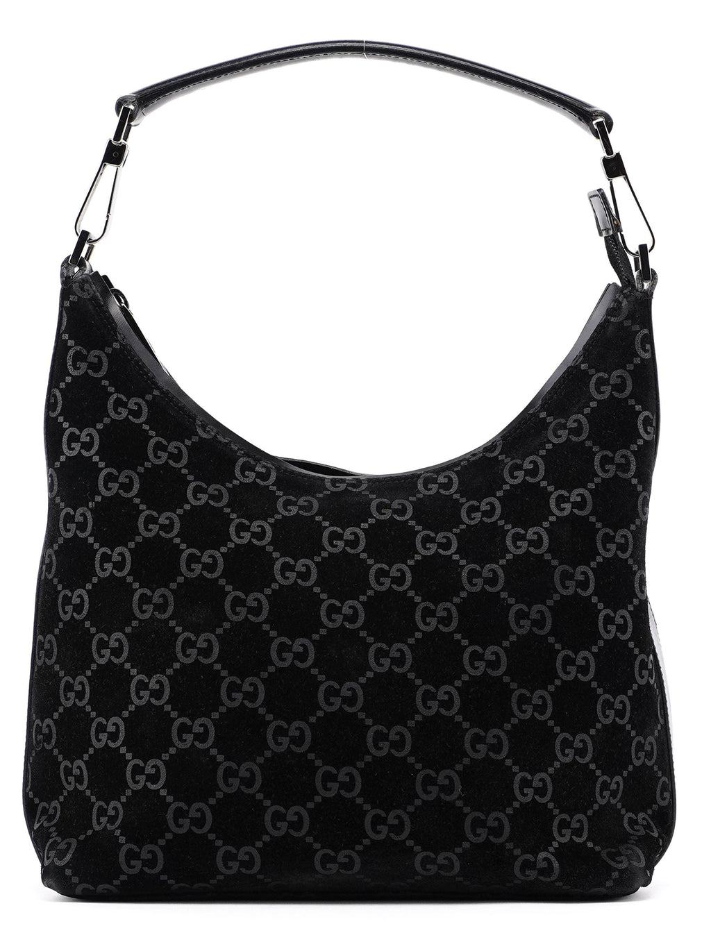 1997 Black Suede GG Shoulder Bag