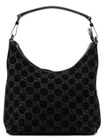 1997 Black Suede GG Shoulder Bag