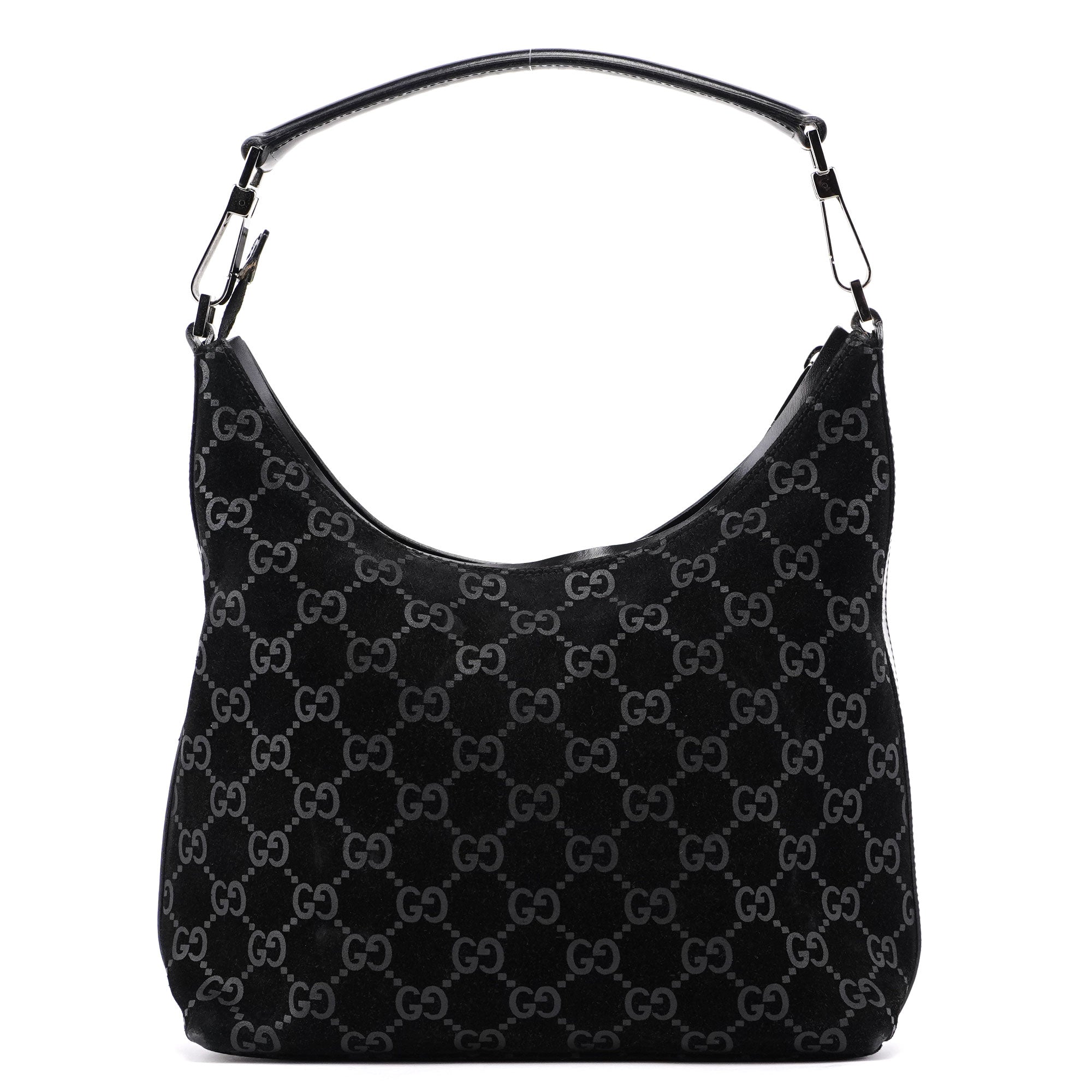 1997 Black Suede GG Shoulder Bag