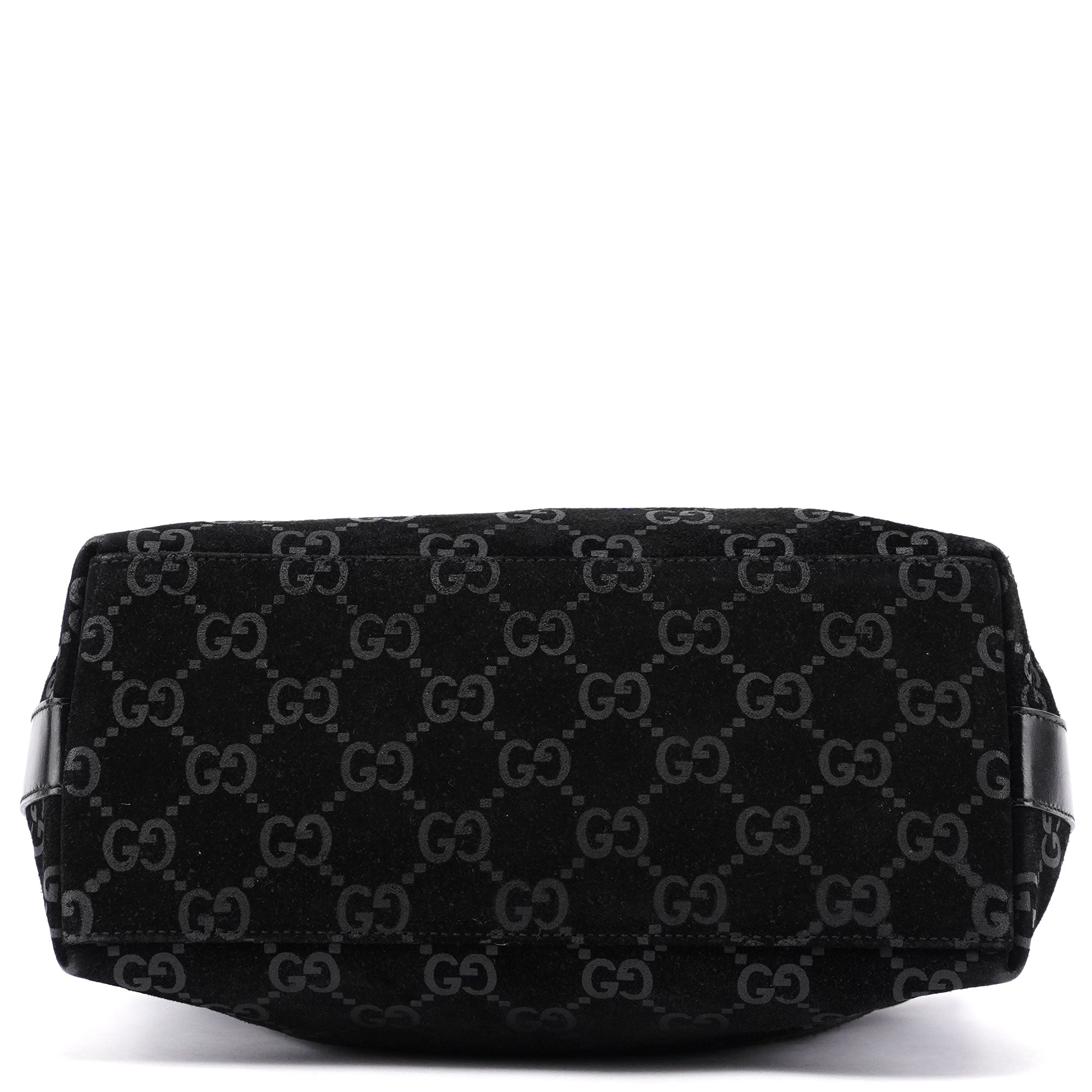 1997 Black Suede GG Shoulder Bag