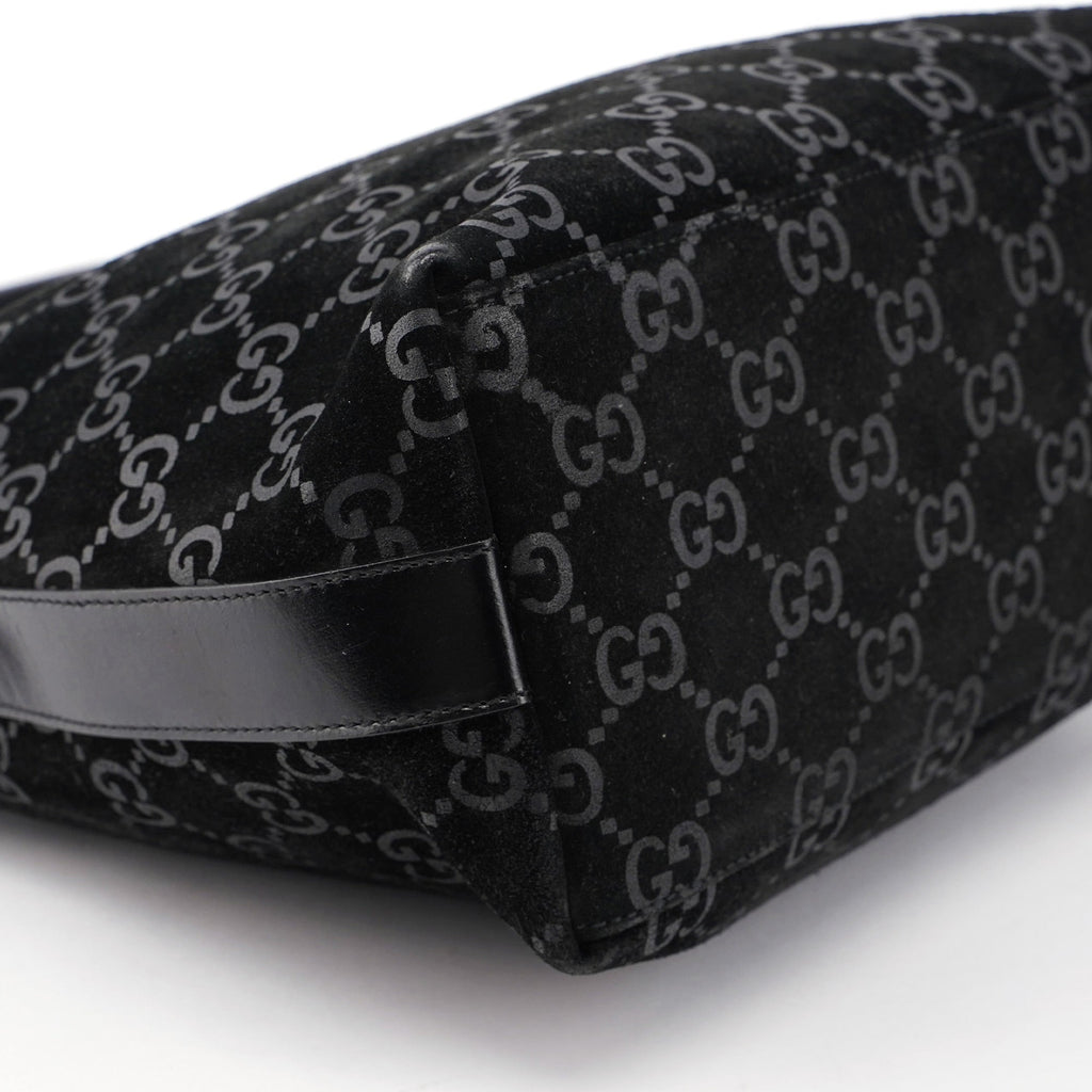 1997 Black Suede GG Shoulder Bag