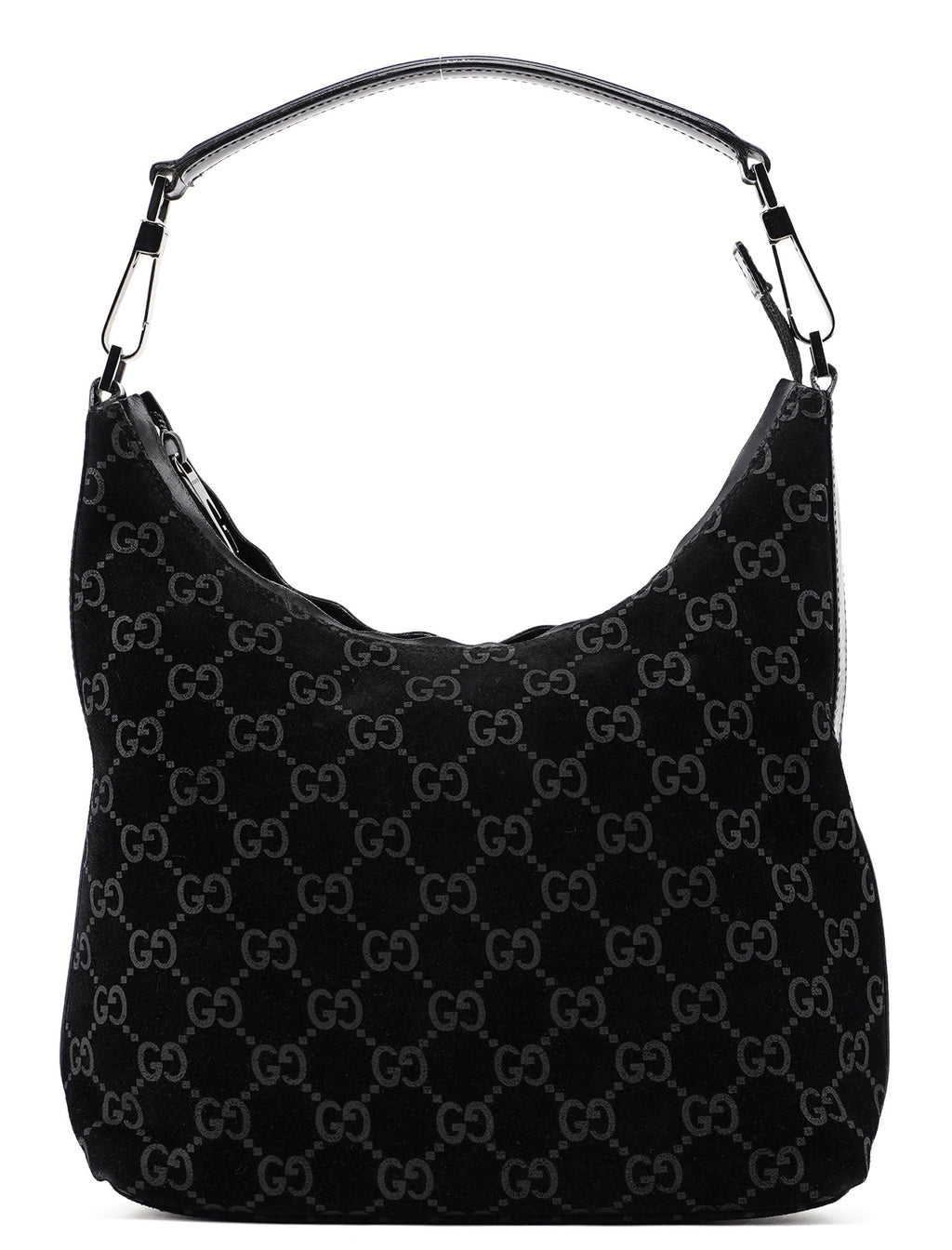 1997 Black Suede GG Shoulder Bag