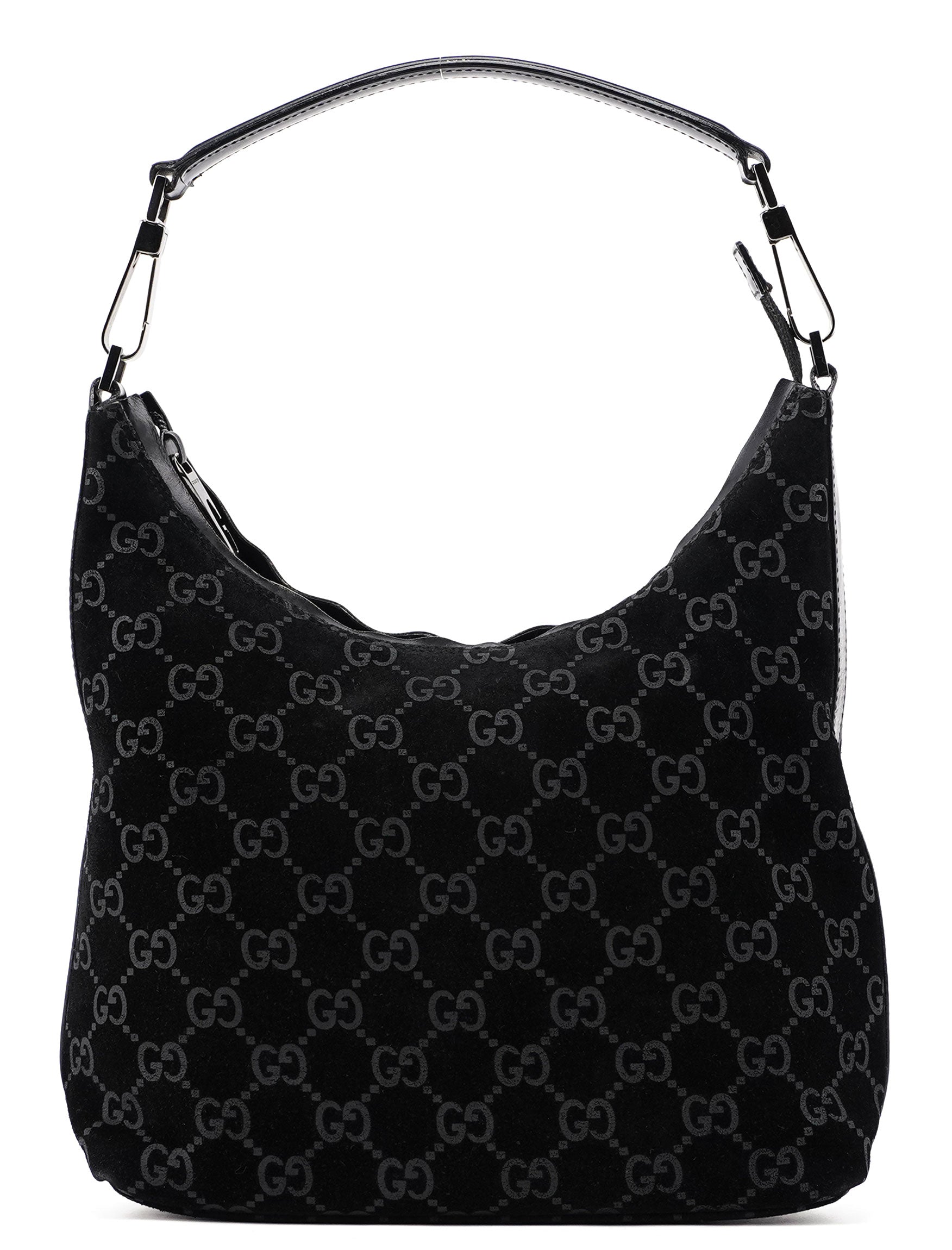 1997 Black Suede GG Shoulder Bag