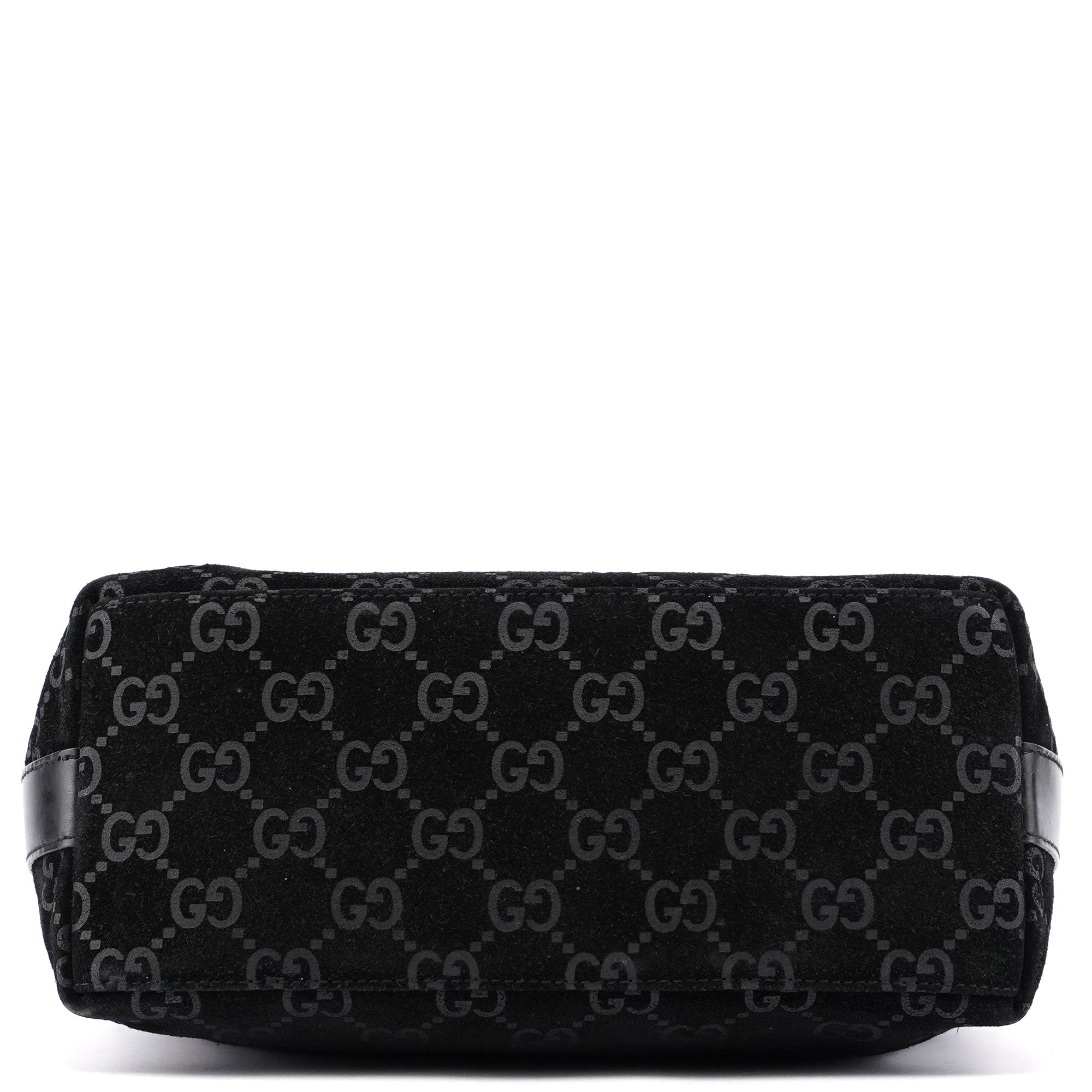 1997 Black Suede GG Shoulder Bag