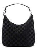 1997 Black Suede GG Shoulder Bag