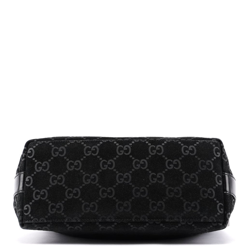 1997 Black Suede GG Shoulder Bag
