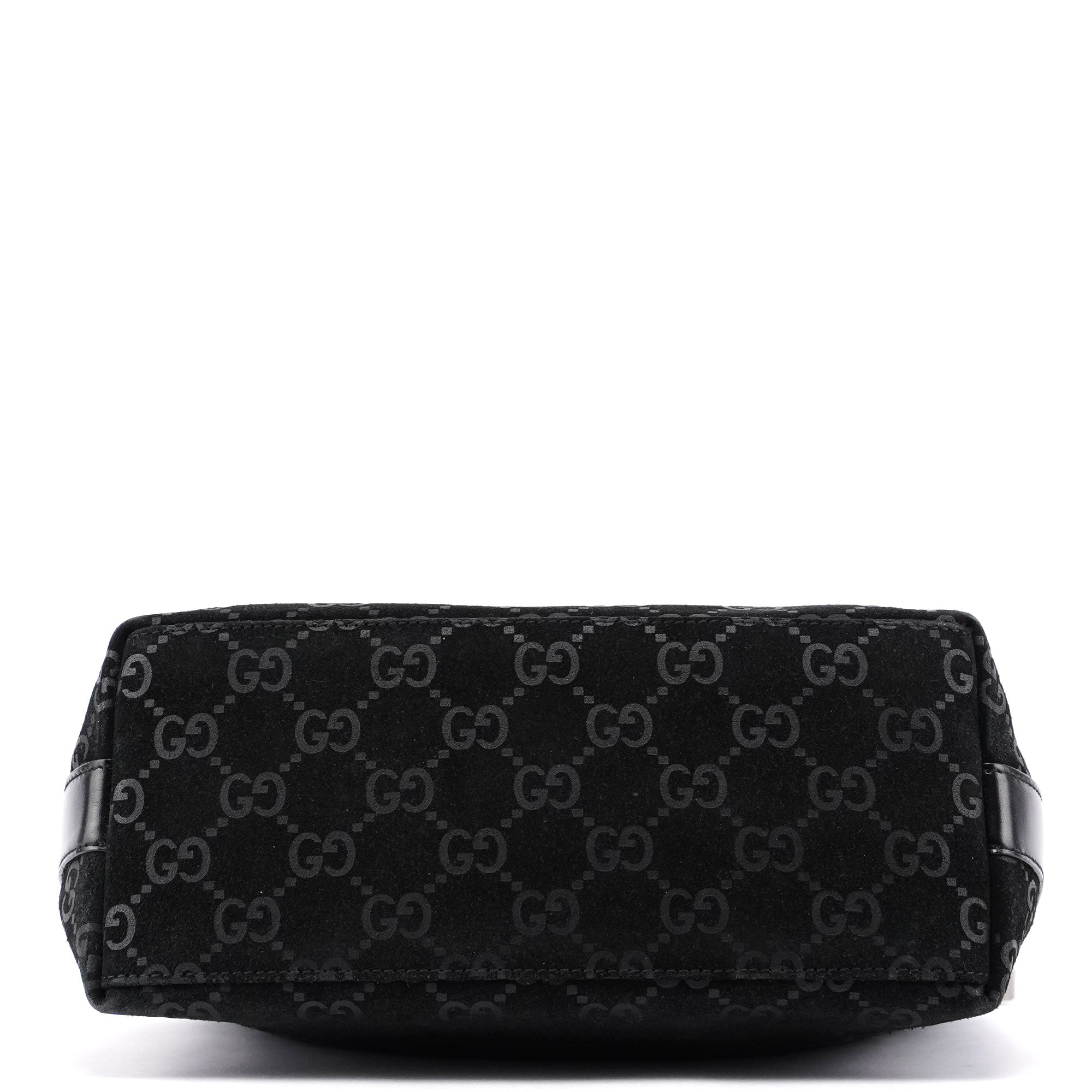 1997 Black Suede GG Shoulder Bag