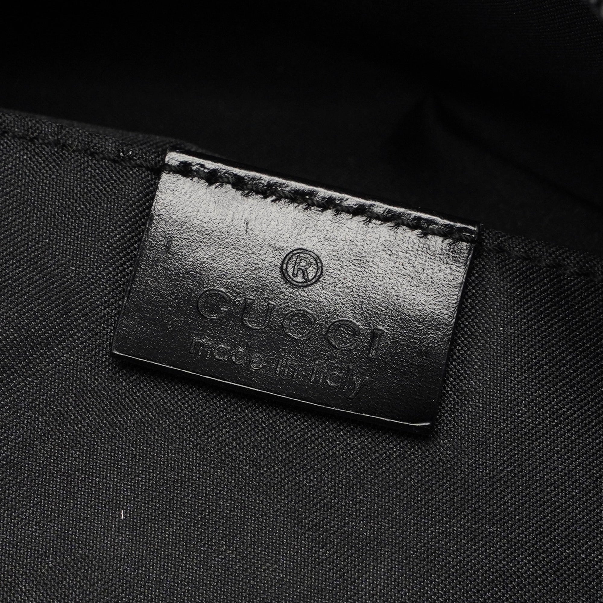 1997 Black Suede GG Shoulder Bag