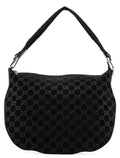 1997 Black Suede GG Shoulder Bag