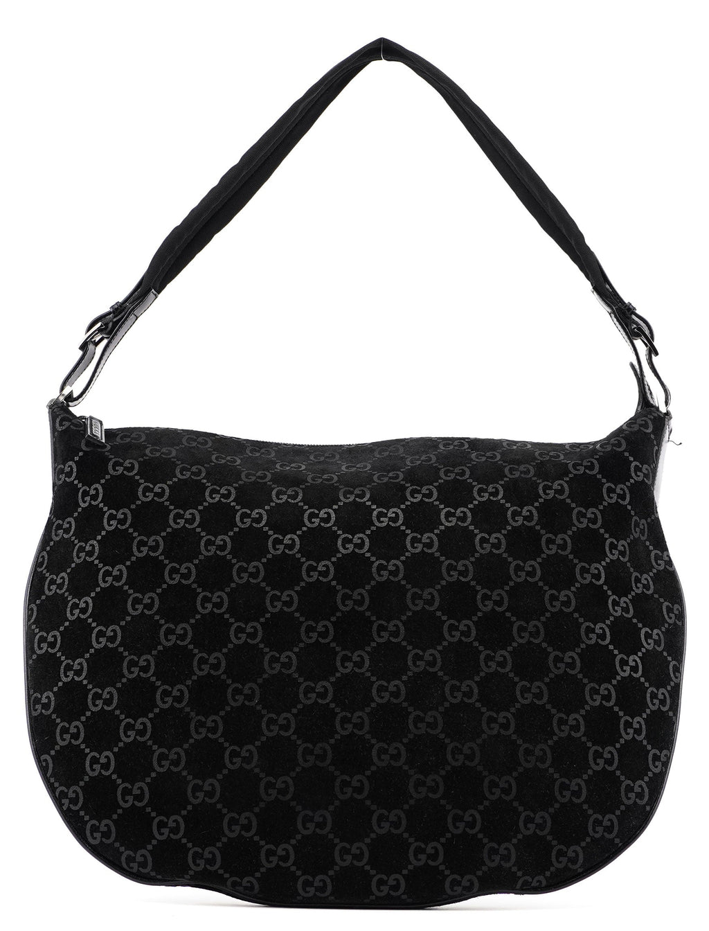 1997 Black Suede GG Shoulder Bag