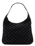 1997 Black Suede GG Shoulder Bag