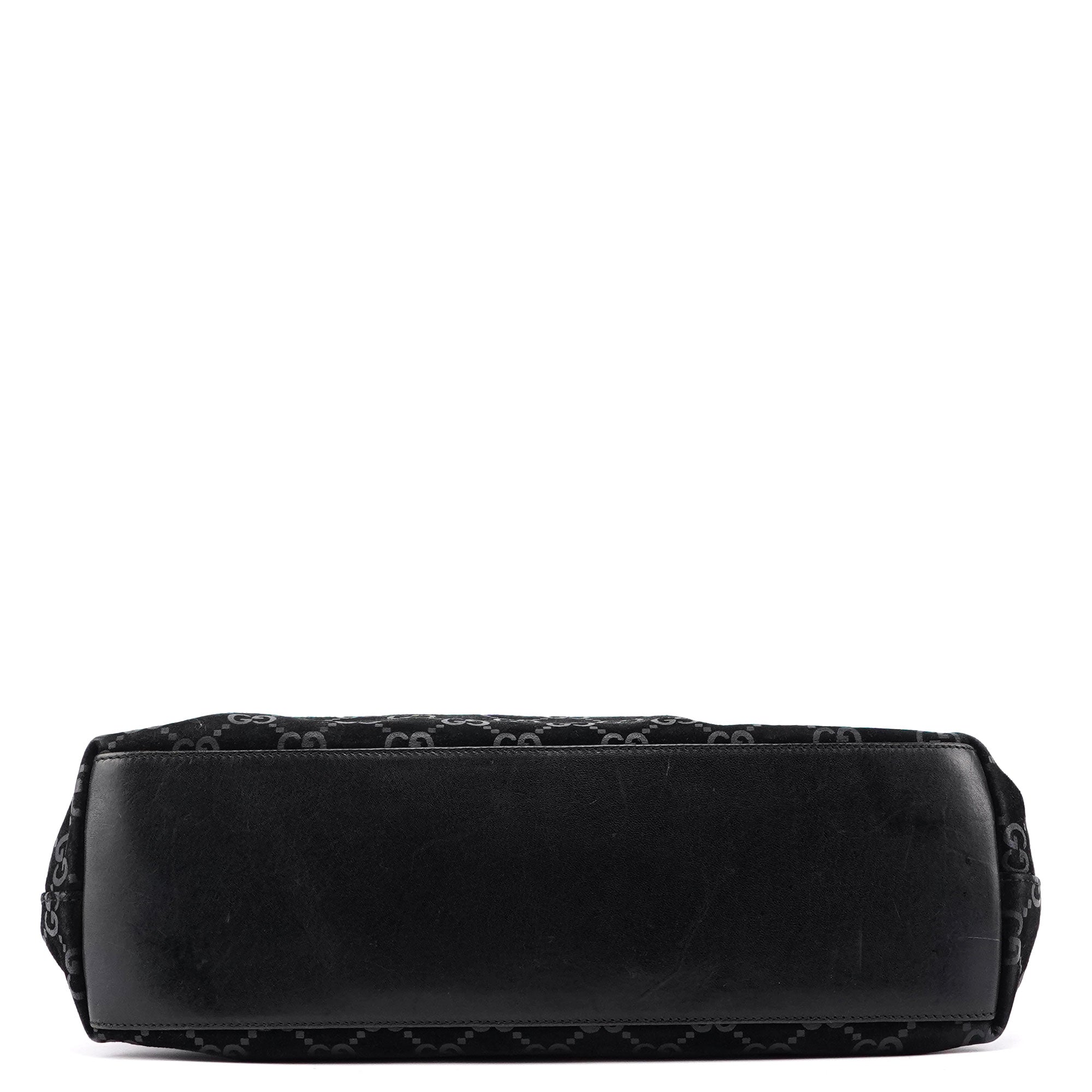 1997 Black Suede GG Shoulder Bag