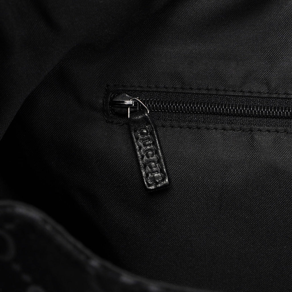 1997 Black Suede GG Shoulder Bag