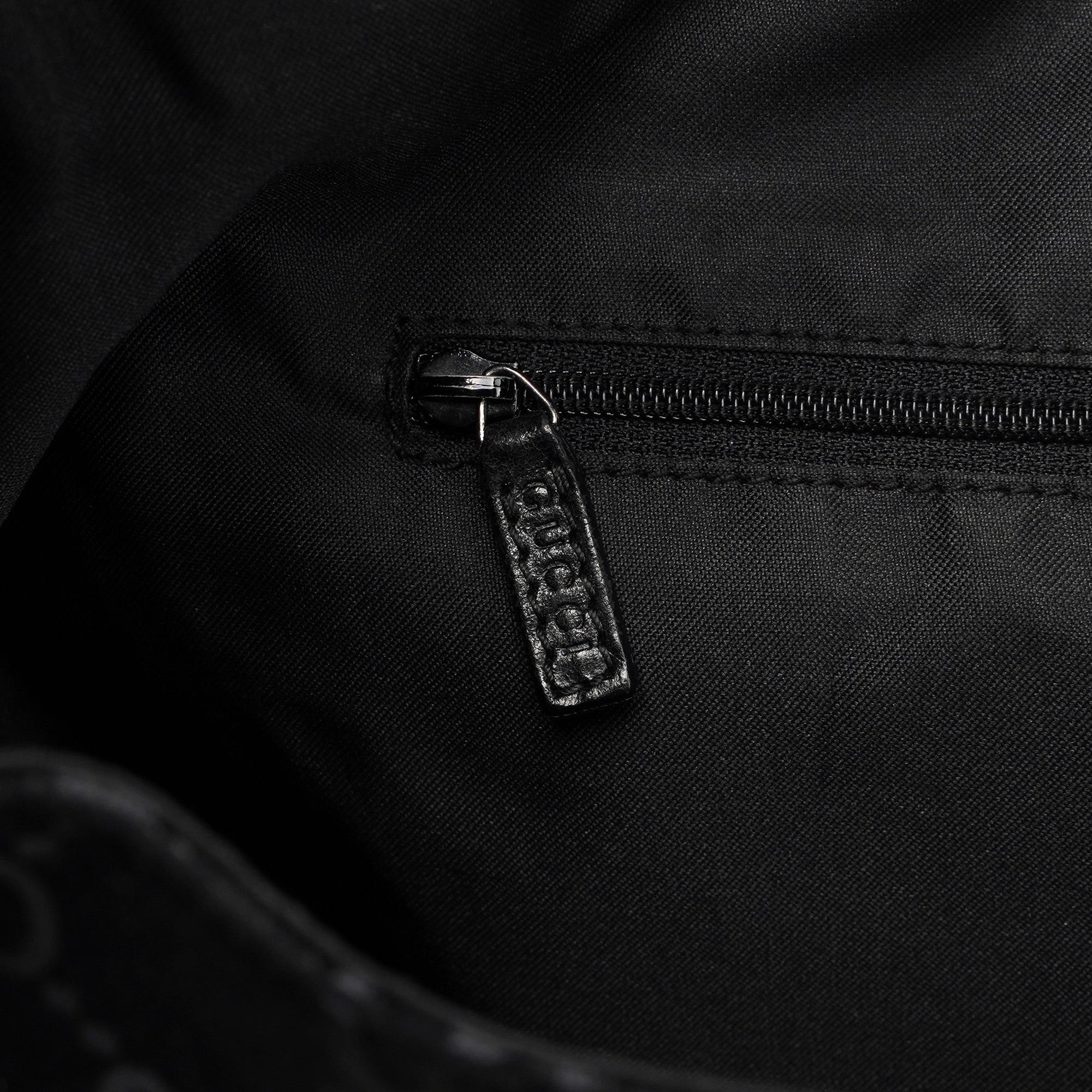 1997 Black Suede GG Shoulder Bag
