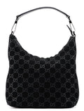 1997 Black Suede GG Shoulder Bag