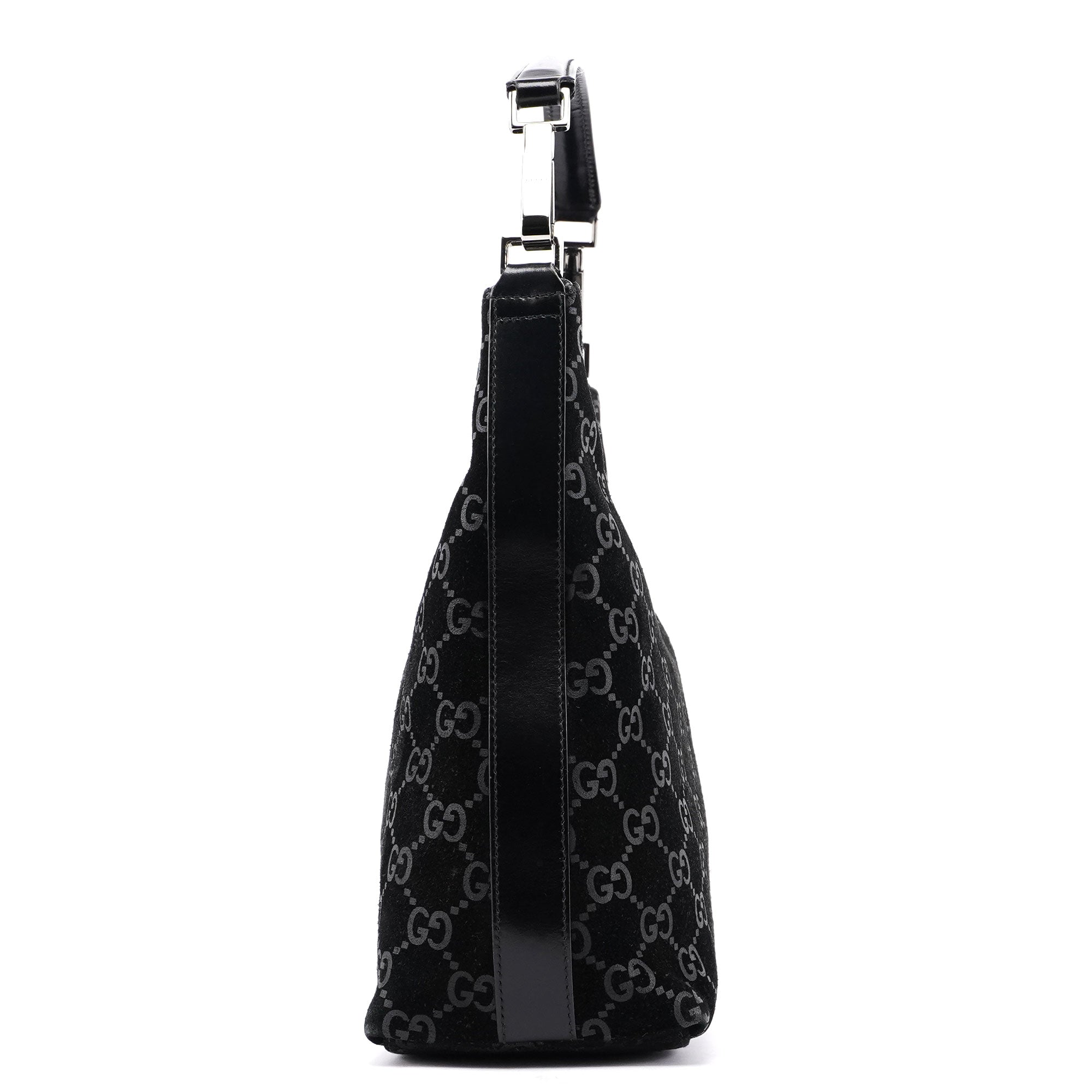 1997 Black Suede GG Shoulder Bag