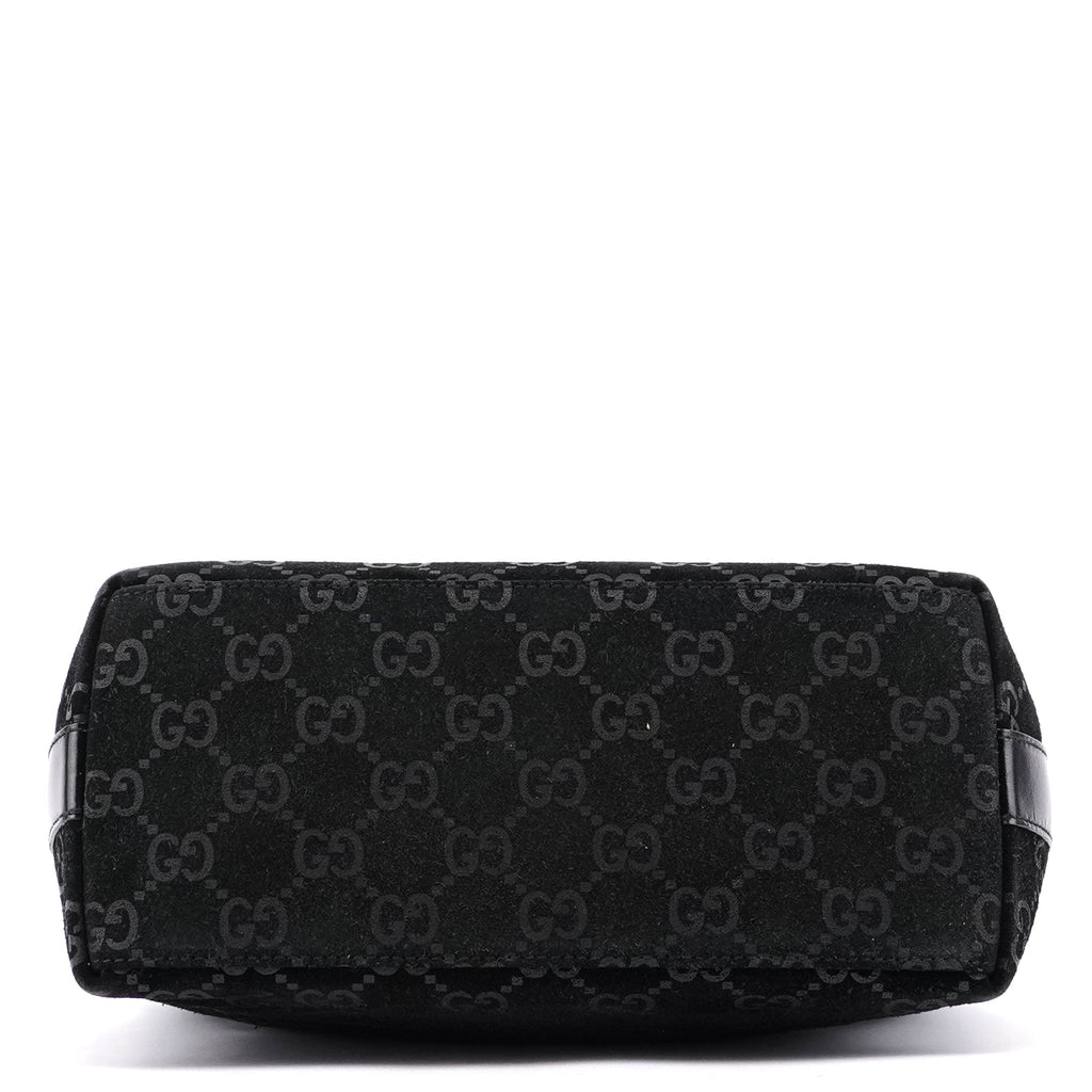 1997 Black Suede GG Shoulder Bag