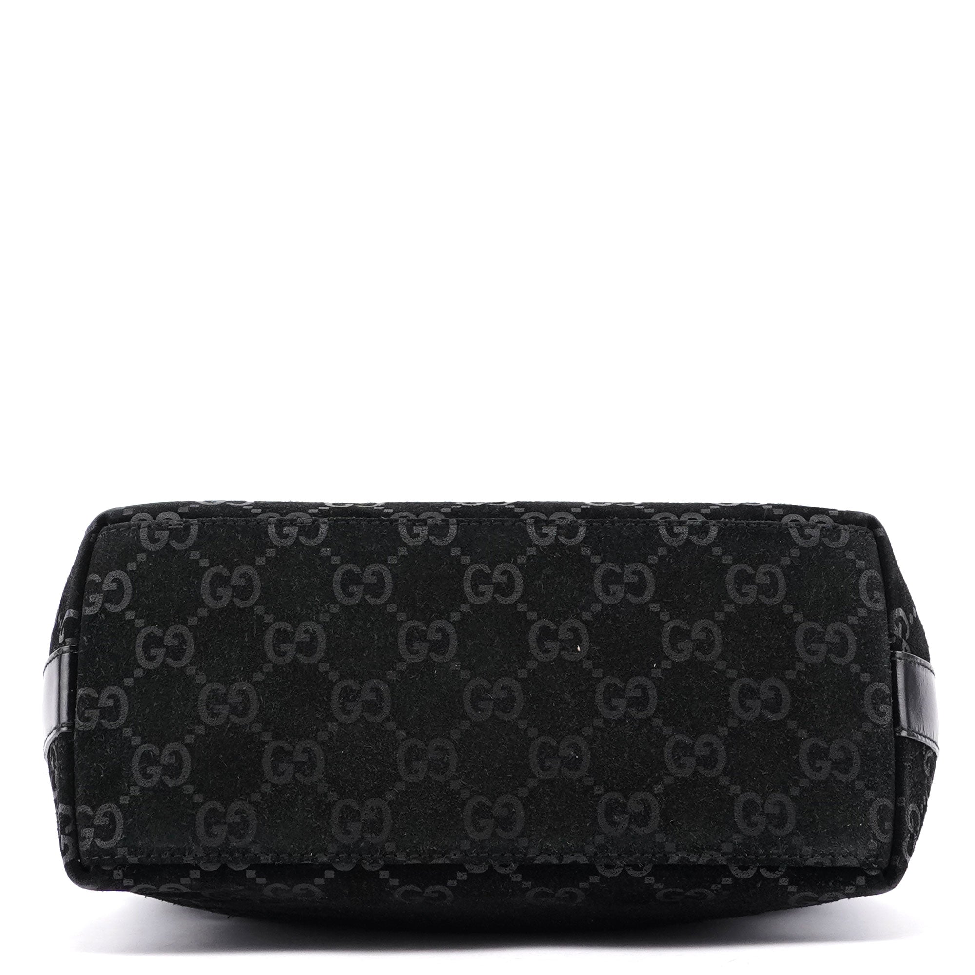 1997 Black Suede GG Shoulder Bag