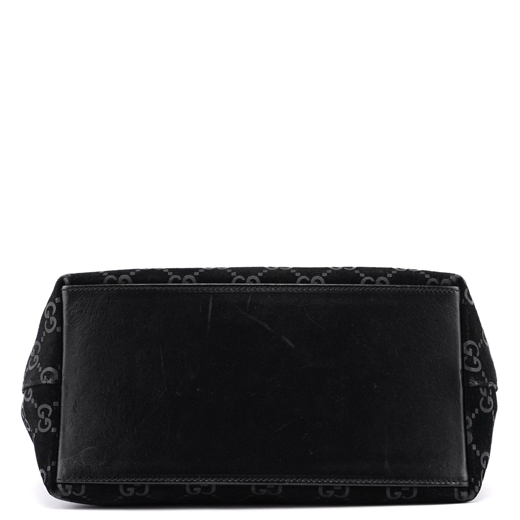 1997 Black Suede GG Shoulder Bag