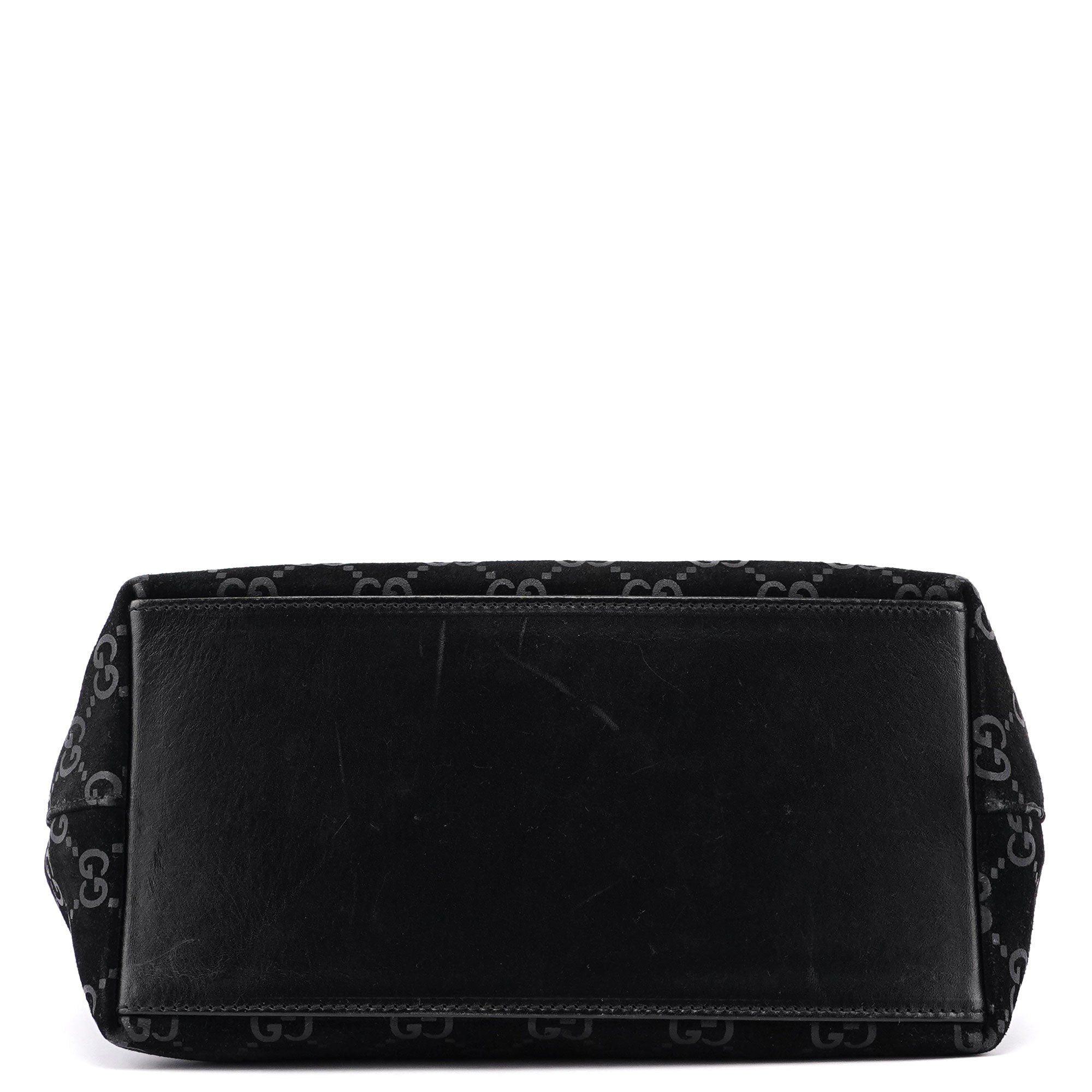 1997 Black Suede GG Shoulder Bag