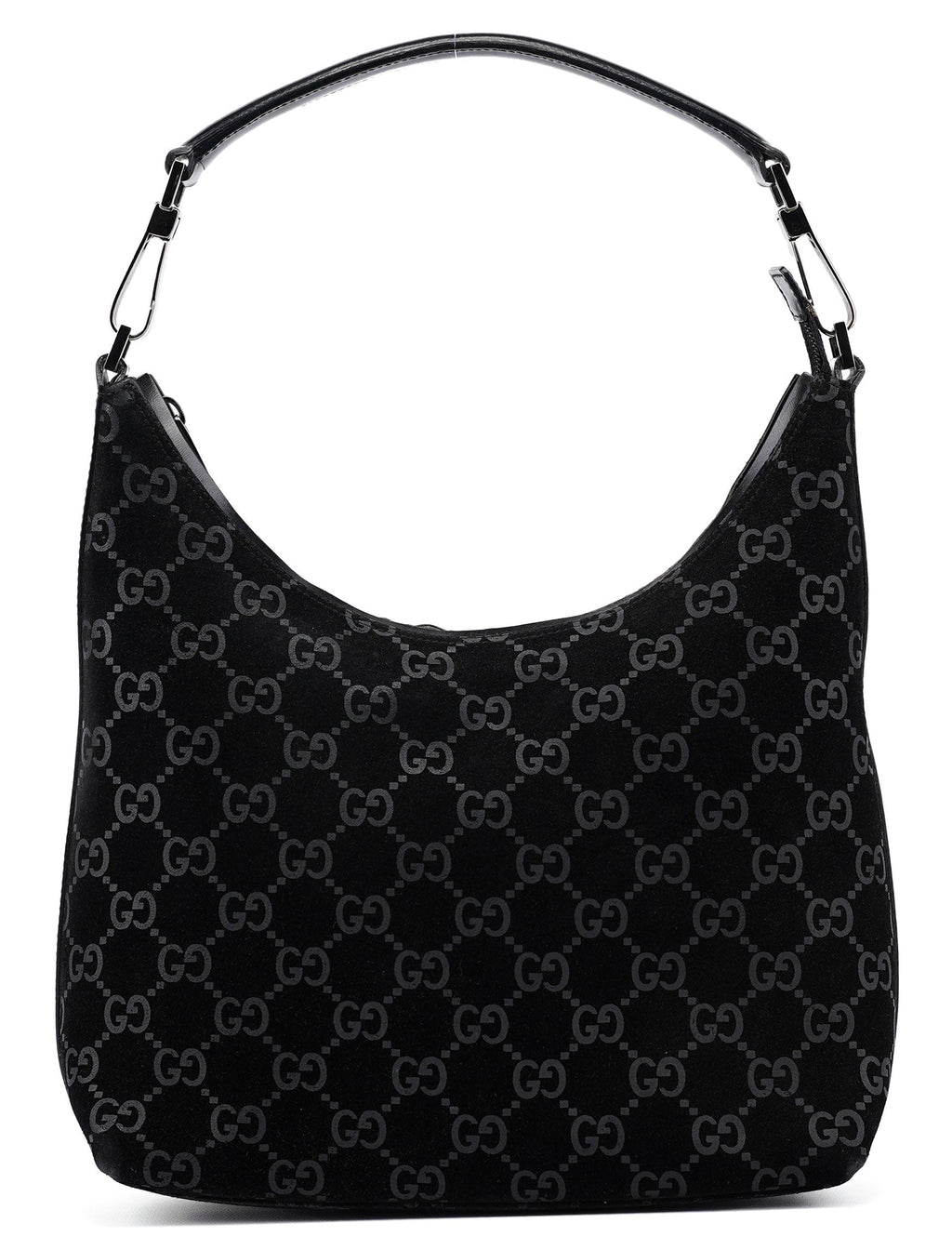 1997 Black Suede GG Shoulder Bag