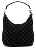 1997 Black Suede GG Shoulder Bag
