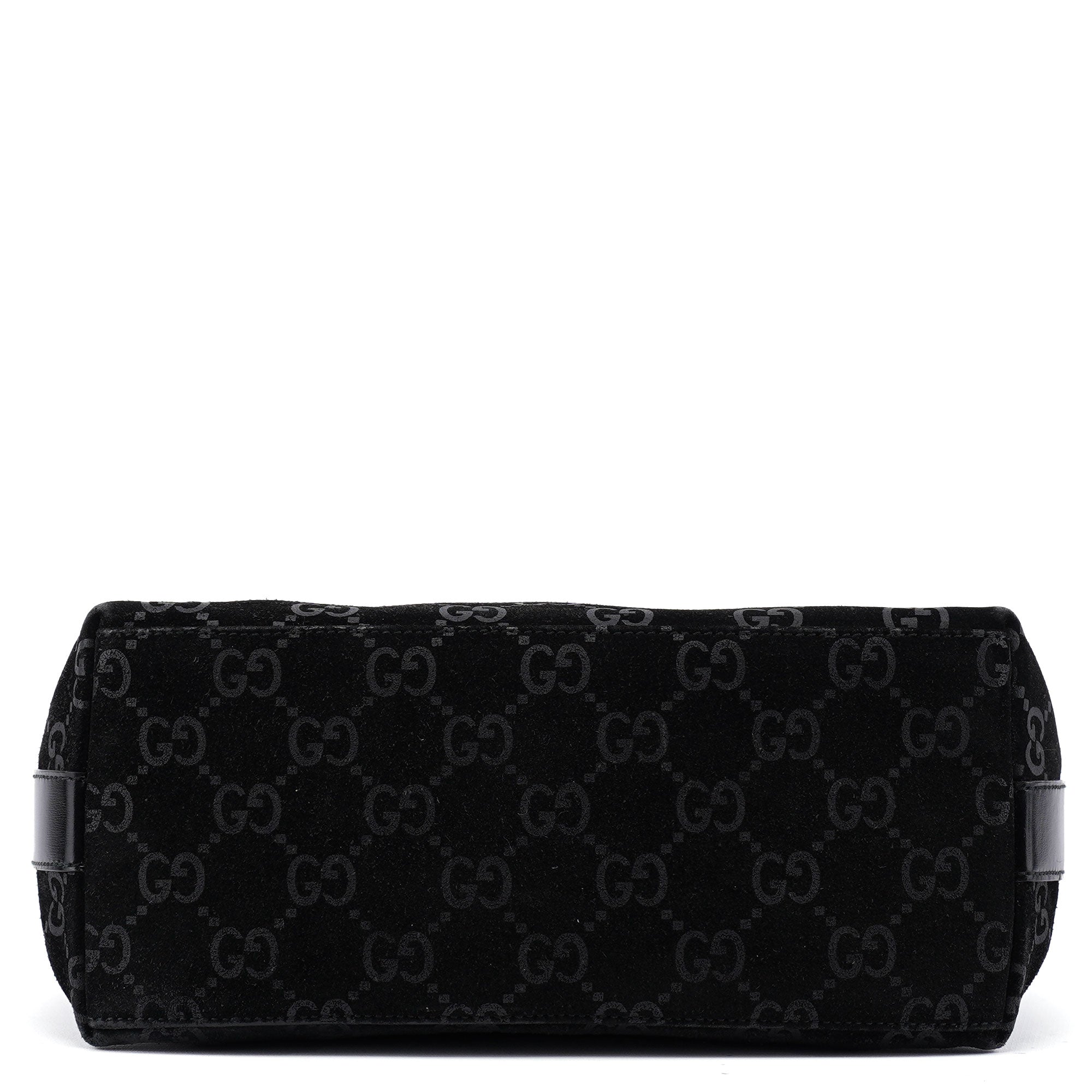 1997 Black Suede GG Shoulder Bag