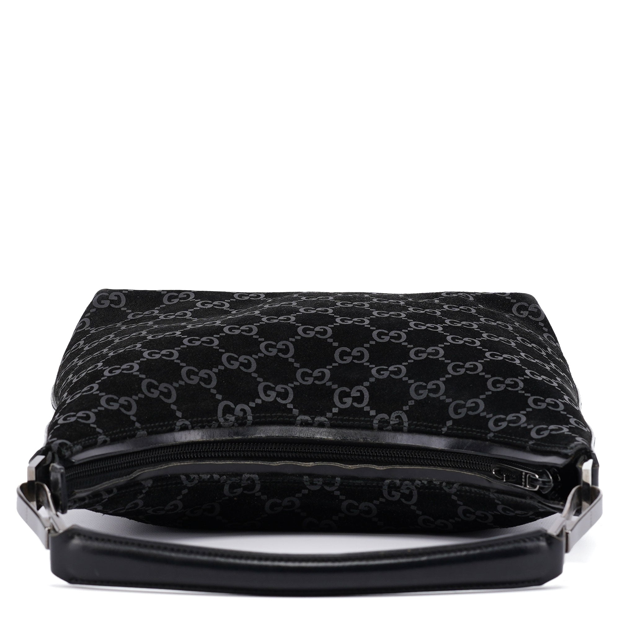 1997 Black Suede GG Shoulder Bag