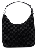 1997 Black Suede GG Shoulder Bag