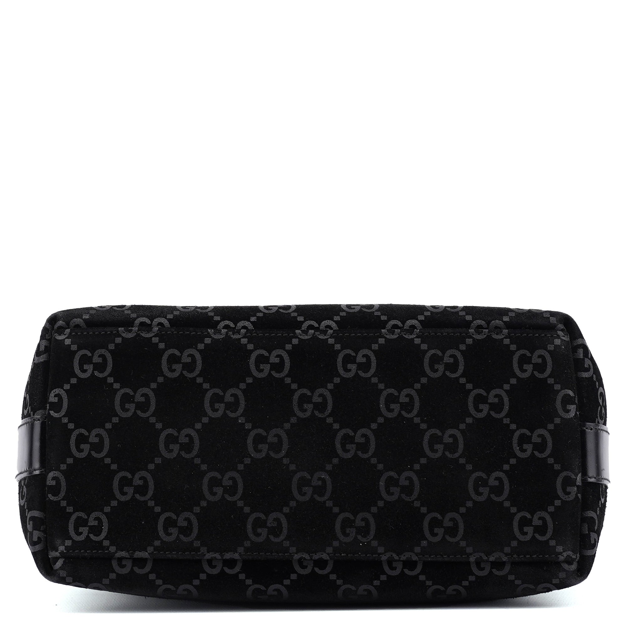 1997 Black Suede GG Shoulder Bag