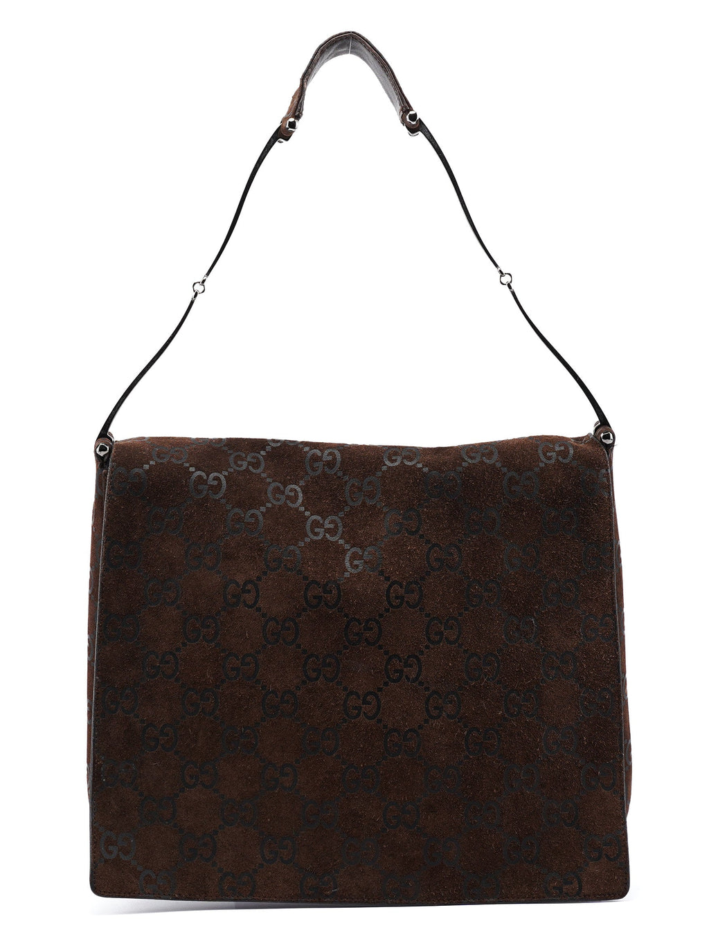 1997 Brown GG Suede Horsebit Shoulder Bag