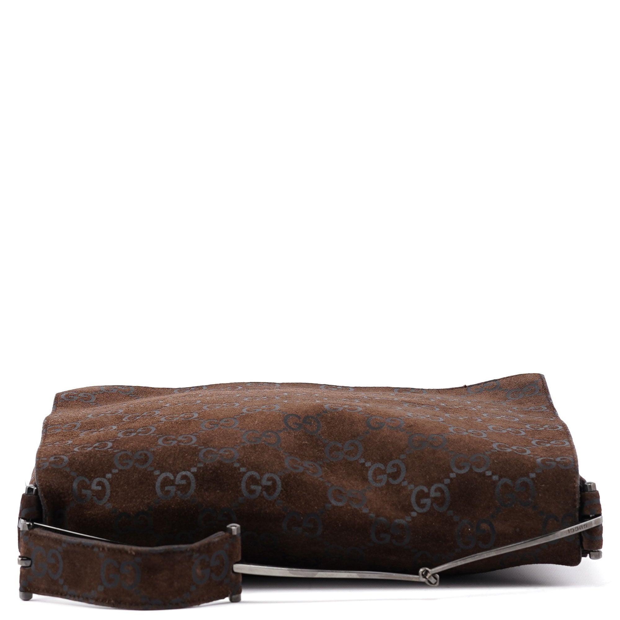 1997 Brown GG Suede Horsebit Shoulder Bag