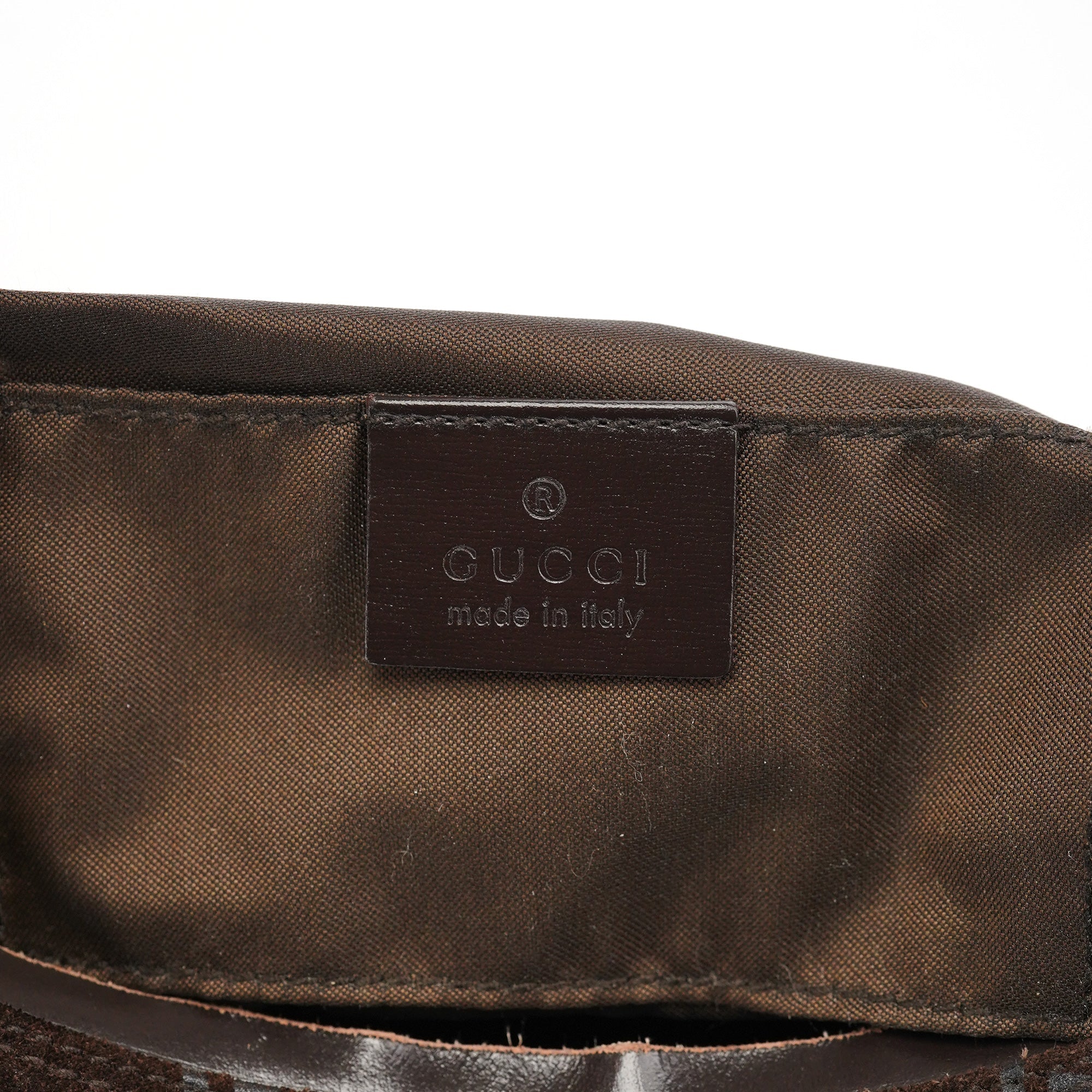 1997 Brown GG Suede Shoulder Bag