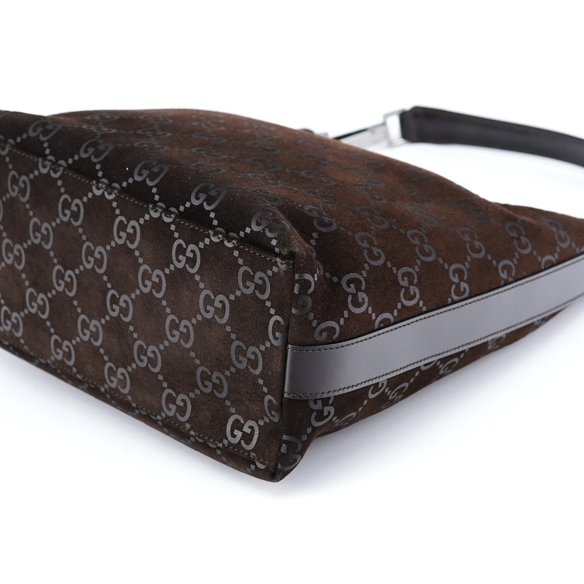 1997 Brown GG Suede Shoulder Bag
