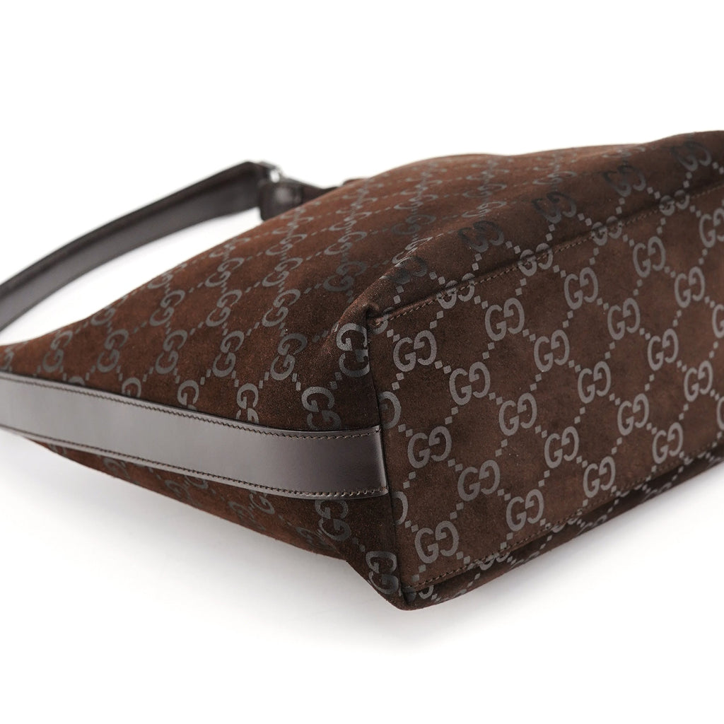 1997 Brown GG Suede Shoulder Bag