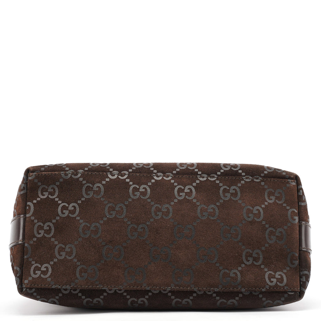 1997 Brown GG Suede Shoulder Bag