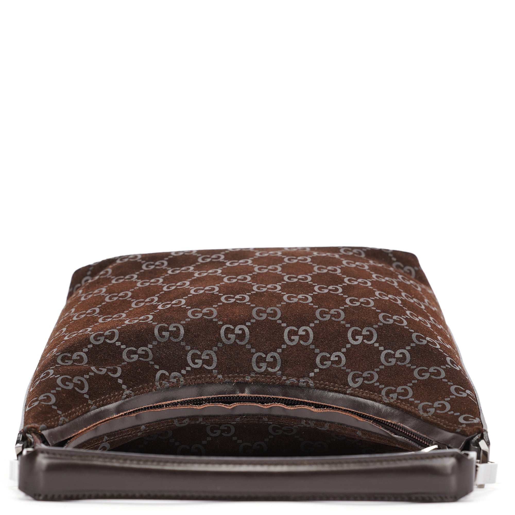 1997 Brown GG Suede Shoulder Bag