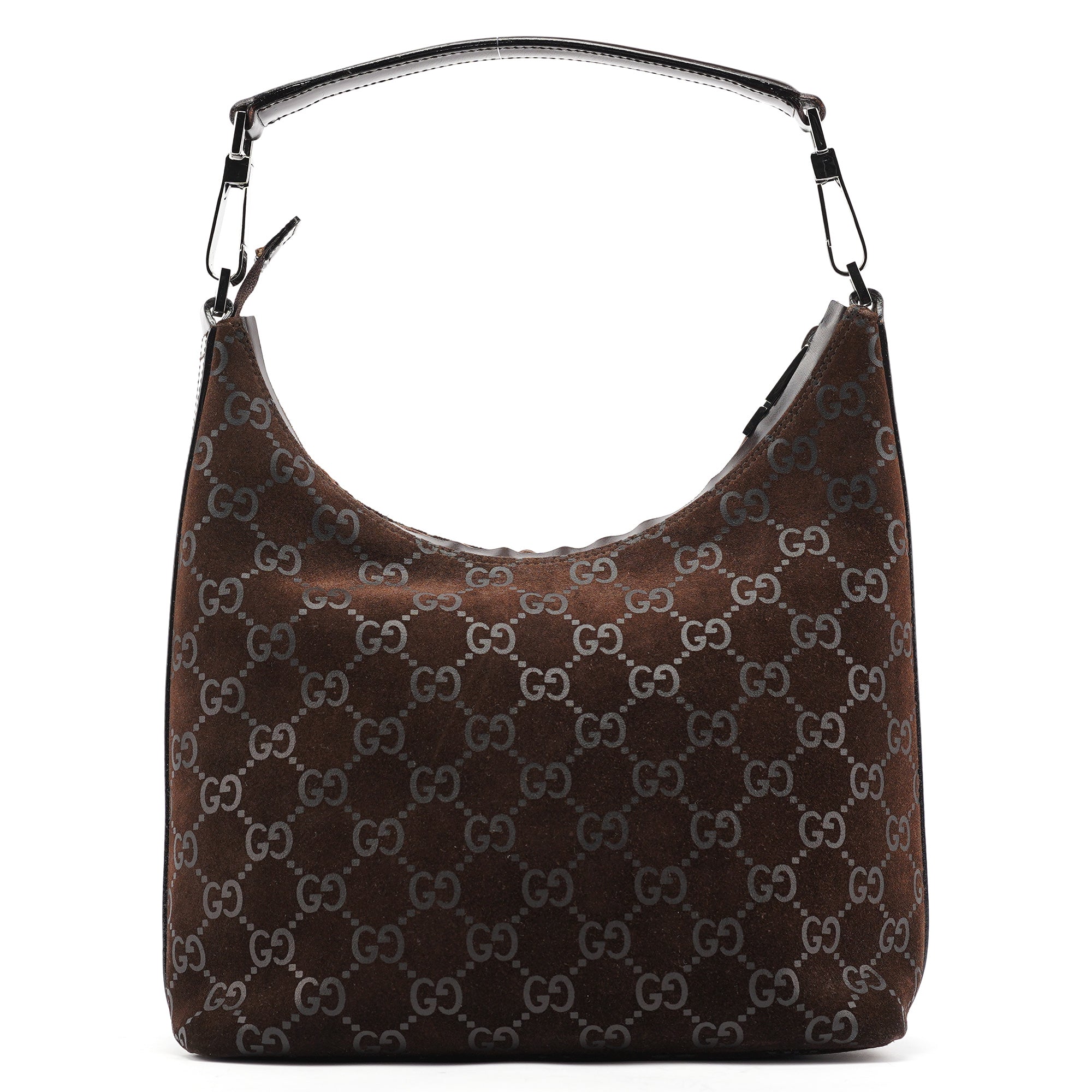 1997 Brown GG Suede Shoulder Bag