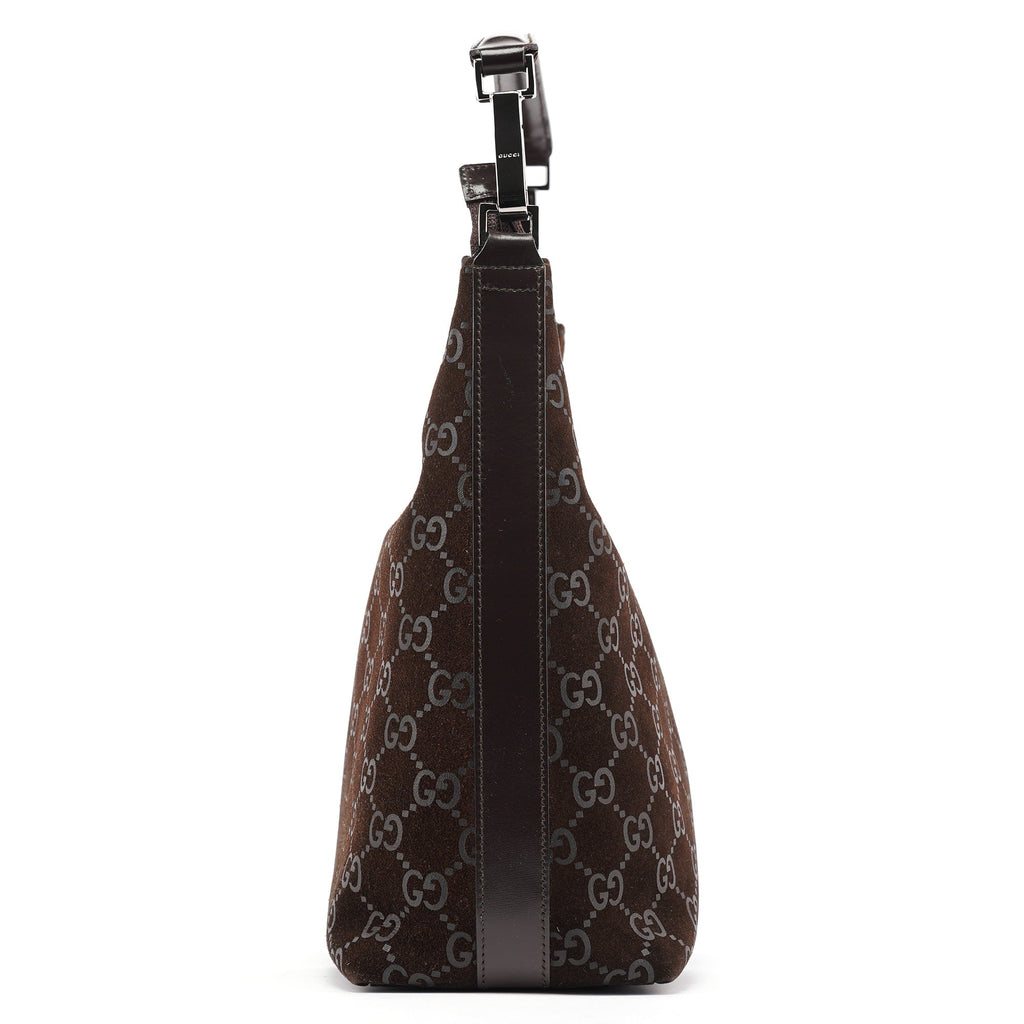 1997 Brown GG Suede Shoulder Bag
